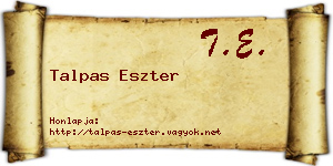 Talpas Eszter névjegykártya